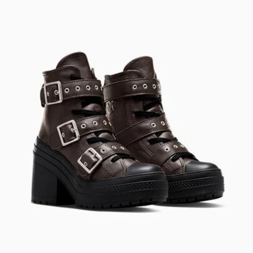 CONVERSE Chuck 70 De Luxe Heel Leather & Buckles High Top, Platform A12209C NEW! - Picture 2 of 16